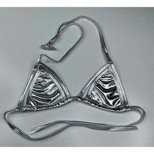 NEW Raveland Silver Cage Bikini Top One Size Women’s Triangle